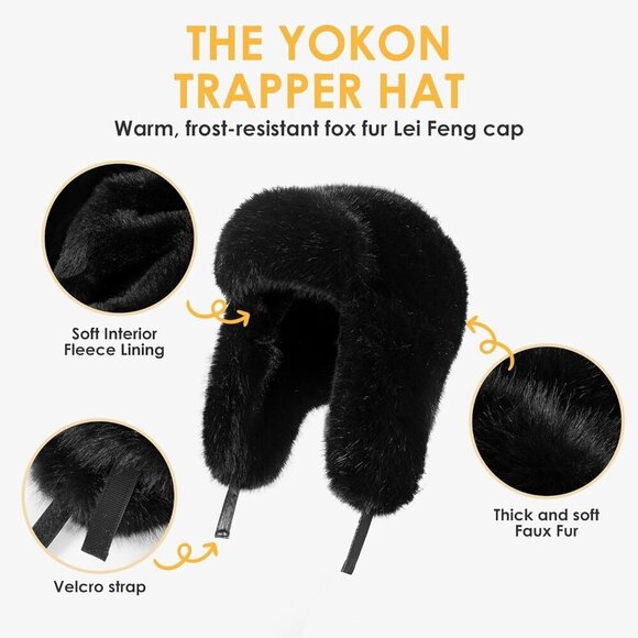 Unisex Grey Trapper Hat with Ear Flaps Winter Russian Style Windproof main image 4